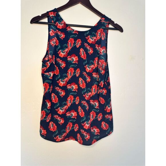 Chelsea 28 Nordstrom Navy Iris Mini Puff Bloom Sleeveless Effortless Top - Picture 1 of 3